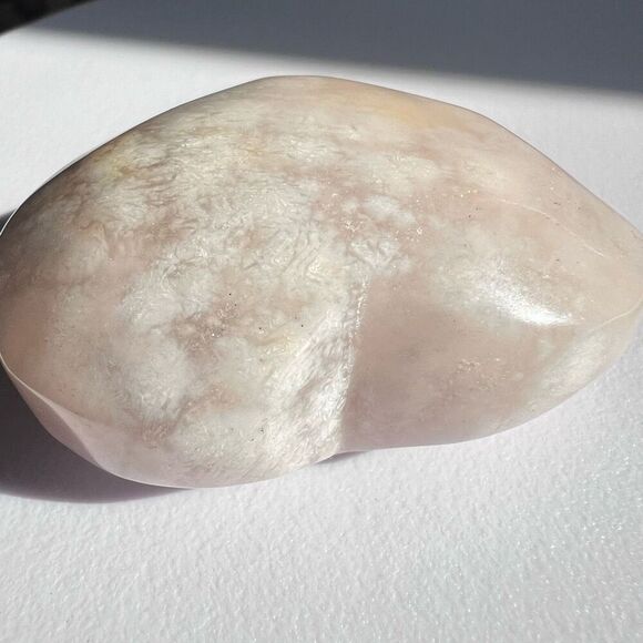 Flower Agate‎ Heart Carving (#10) - Picture 3 of 9